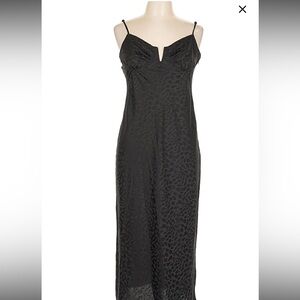 Wayf Black Leopard Dress